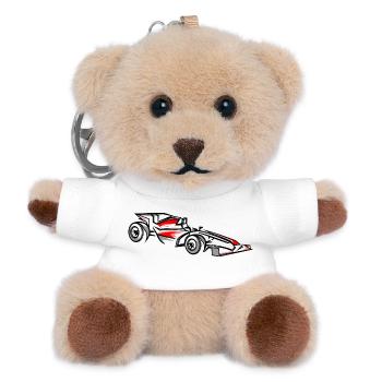 Racing Car Illustration Motorsport Design - Teddy Keyring - white - Front