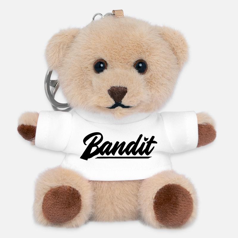 bandit moto rebell patch sticker autocollant - Porte-clés ourson - blanc