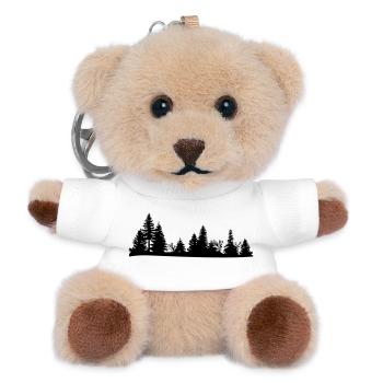 Black silhouette of a forest - Teddy Keyring - white - Front