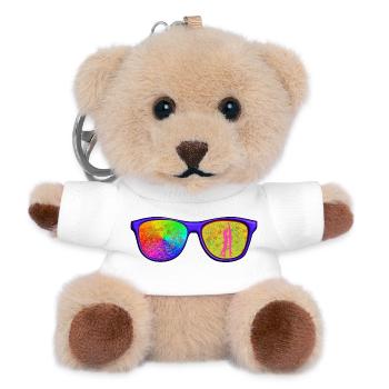 Cap with glasses - Teddy Keyring - white - Front