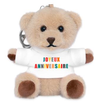 JAHRESTAG. ALLES GUTE ZUM GEBURTSTAG!. ALLES GUTE ZUM GEBURTSTAG!. - Teddy Schlüsselanhänger - Weiß - Vorne