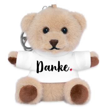 Danke Herz Geschenk Dankeschön - Teddy Schlüsselanhänger - Weiß - Vorne