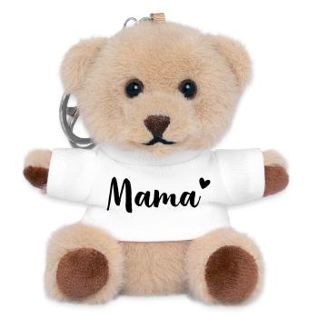 Mama Herz - Geschenkidee - Muttertag Geburtstag - Teddy Schlüsselanhänger - Weiß - Vorne