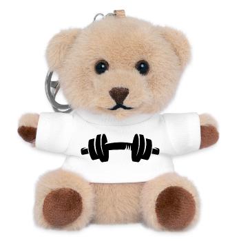 Weight Dumbbell Fitness Pump Bodybuilding Symbol - Teddy Keyring - white - Front