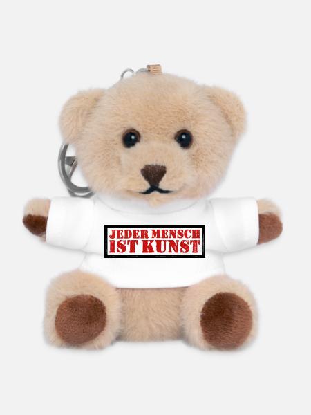 STEMPEL Jeder Mensch ist Kunst - Teddy Schlüsselanhänger - Weiß