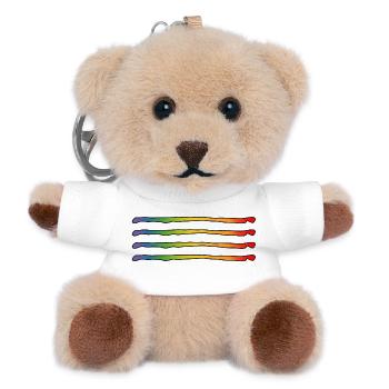 rainbow lines LGBT lgbtqi queer lgbt csd tshirt - Teddy Keyring - white - Front