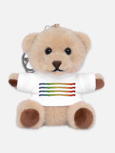 Regenbogen lines LGBT lgbtqi queer lgbt csd tshirt - Teddy Schlüsselanhänger - Weiß