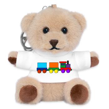 Train jouet - Porte-clés ourson - blanc - Devant
