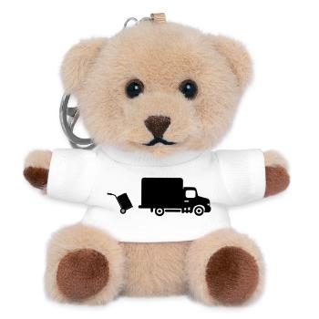 Moving van with handcart - Teddy Keyring - white - Front