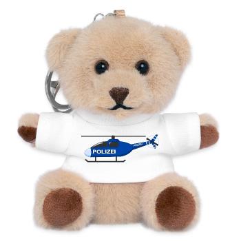 Hubschrauber Polizei - Teddy Schlüsselanhänger - Weiß - Vorne