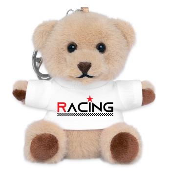 Racing Star - Race Driver - Car Auto Bike - Teddy Keyring - white - Front