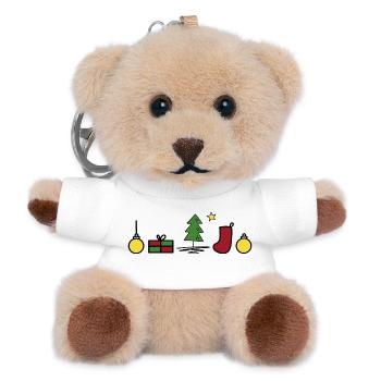 Lustige Symbole zu Weihnachten - Teddy Schlüsselanhänger - Weiß - Vorne