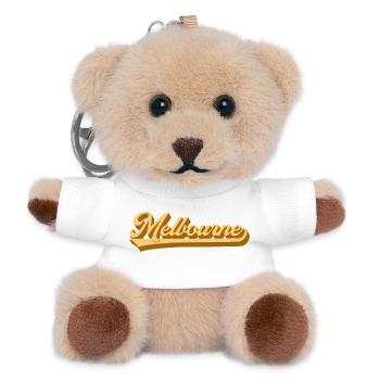 Melbourne Gold Retro Schrift - Teddy Schlüsselanhänger - Weiß - Vorne