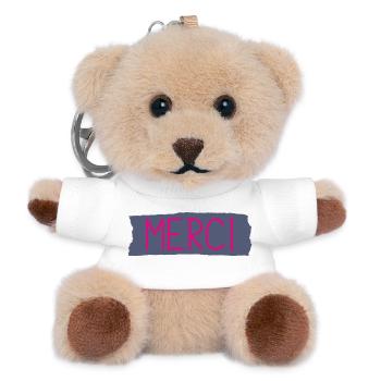 MERCI. MAÎTRESSE. MAÎTRE. MERCI MAÎTRESSE. CADEAU - Porte-clés ourson - blanc - Devant