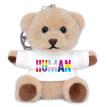 Mois de la fierté LGBT - Nous sommes tous humains - Porte-clés ourson - blanc - Devant