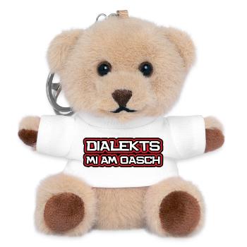 Dialekts mi am Oasch, bayrisch, österreichisch - Teddy Schlüsselanhänger - Weiß - Vorne