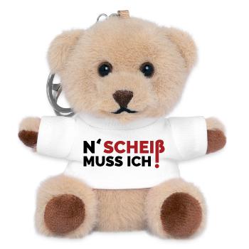 n scheiß muss ich lustige sprüche relax symbol - Teddy Schlüsselanhänger - Weiß - Vorne