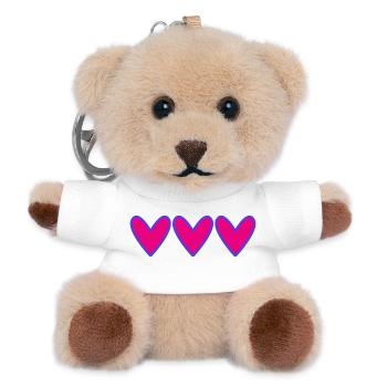 PAAR. VALENTINSTAG. GERADE VERHEIRATET. HERZ. Junggesellinnenabschied. - Teddy Schlüsselanhänger - Weiß - Vorne
