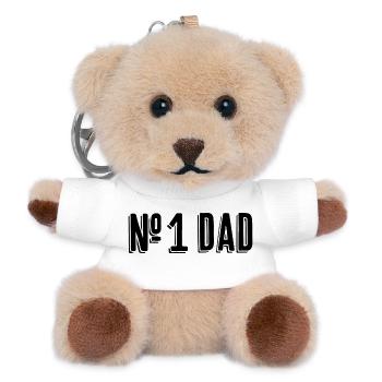 Schwarzweiß Linienabstraktion - Teddy Schlüsselanhänger - Weiß - Vorne