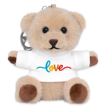 Heartfelt love message in colorful - Teddy Keyring - white - Front