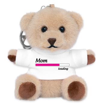 Mama lädt... Bitte warten - Werdende Mutter - Teddy Schlüsselanhänger - Weiß - Vorne