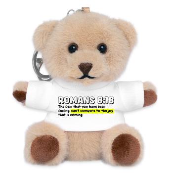 Romans 8:18 | Bible Quote - Teddy Keyring - white - Front
