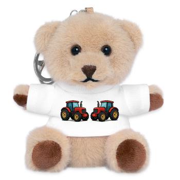 Tractor - Teddy Keyring - white - Front