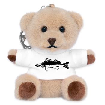 Fisch im Wasser Design auf Blau - Teddy Schlüsselanhänger - Weiß - Vorne