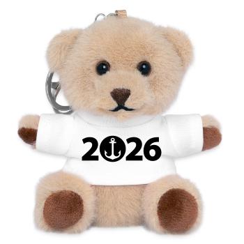 Nautisme 2026, Croisière 2026, Capitaine 2026 - Porte-clés ourson - blanc - Devant