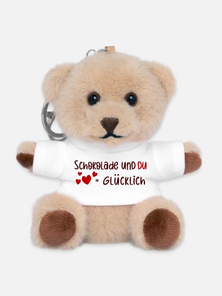 Schokolade und Du - Teddy Schlüsselanhänger - Weiß