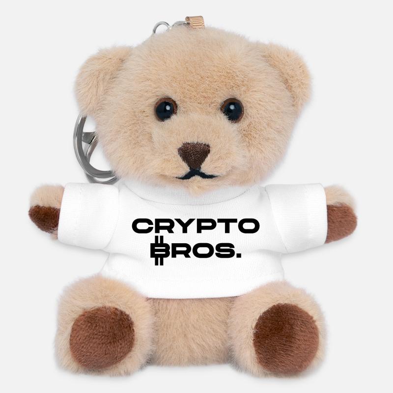 Crypto Bros. - Porte-clés ourson - blanc