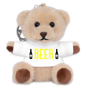 Beer  - Teddy Schlüsselanhänger - Weiß - Vorne