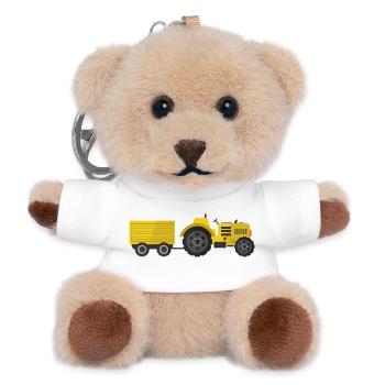 tracteur - Porte-clés ourson - blanc - Devant