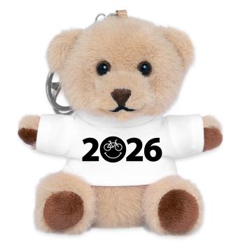 Radtour 2026, Mountainbike 2026, Fahrrad 2026 - Teddy Schlüsselanhänger - Weiß - Vorne