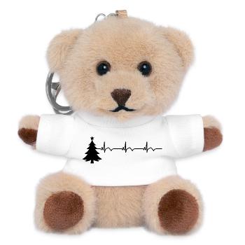 ECG du sapin de Noël Battement de cœur Méchant de Noël - Porte-clés ourson - blanc - Devant