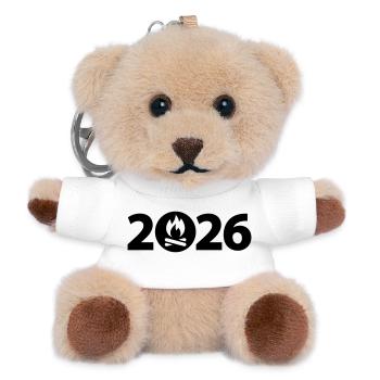 Lagerfeuer 2026, Camping 2026 - Teddy Schlüsselanhänger - Weiß - Vorne