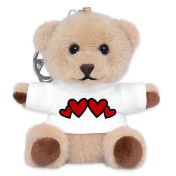 Herzen Symbol Liebe - Teddy Schlüsselanhänger - Weiß - Vorne