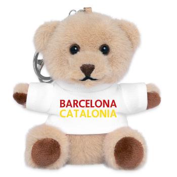 Barcelona – Katalonien Lyrisches Design - Teddy Schlüsselanhänger - Weiß - Vorne