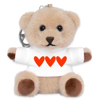 HEART. HAPPY BIRTHDAY. CHRISTMAS. YEAR. ANNIVERSARY. - Teddy Keyring - white - Front