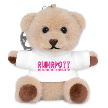 Ruhrpott - Ça hat wat mittn Herz zu tun - Porte-clés ourson - blanc - Devant