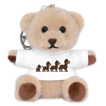 Dog Growth Stages Puppy to Adult Illustration Art - Teddy Keyring - white - Front