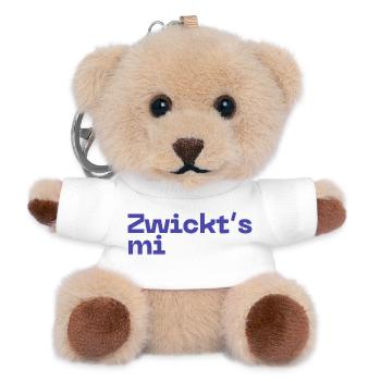 Zwickt's mi - Austropop - Teddy Schlüsselanhänger - Weiß - Vorne