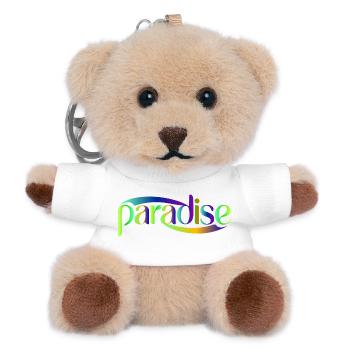 Paradise Rainbow Skriptdesign - Teddy Schlüsselanhänger - Weiß - Vorne