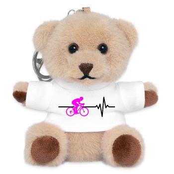 RENNRAD FAHREN FAHRRAD HERZSCHLAG PINK RAD - Teddy Schlüsselanhänger - Weiß - Vorne