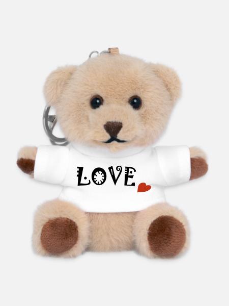 Love - Teddy Keyring - white