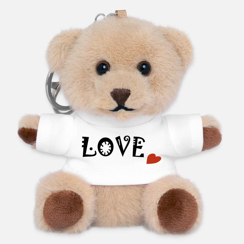 LOVE - Teddy Schlüsselanhänger - Weiß