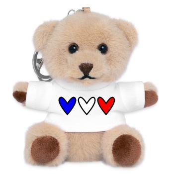 HERZ. HERZ. VALENTINSTAG. LIEBE. LIEBE. PAAR. - Teddy Schlüsselanhänger - Weiß - Vorne