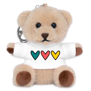 HERZ. HERZ. VALENTINSTAG. LIEBE. LIEBE. PAAR. - Teddy Schlüsselanhänger - Weiß - Vorne