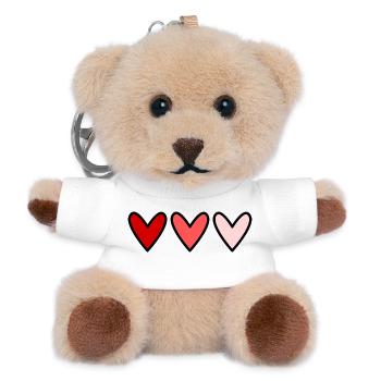 HERZ. HERZ. VALENTINSTAG. LIEBE. LIEBE. PAAR. - Teddy Schlüsselanhänger - Weiß - Vorne