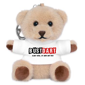 Dart, Darts, BustDart - Teddy Schlüsselanhänger - Weiß - Vorne